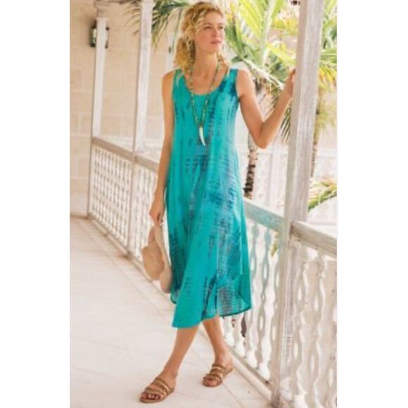 Soft Surroundings Dresses & Skirts - SOFT SURROUNDINGS NWT Sleeveless Kara Teal Blue/Green Midi Dress PXL